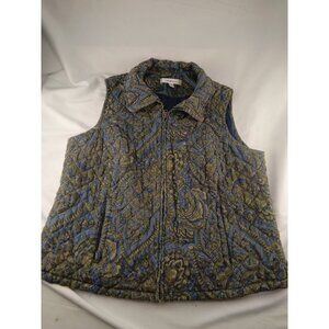 Croft &Barrow Purple Paisley Polyester Women's Vest Size 1X